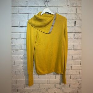 BANANA REPUBLIC Tall Small Mustard Cowl Neck Sweater. Extra long for tall. New